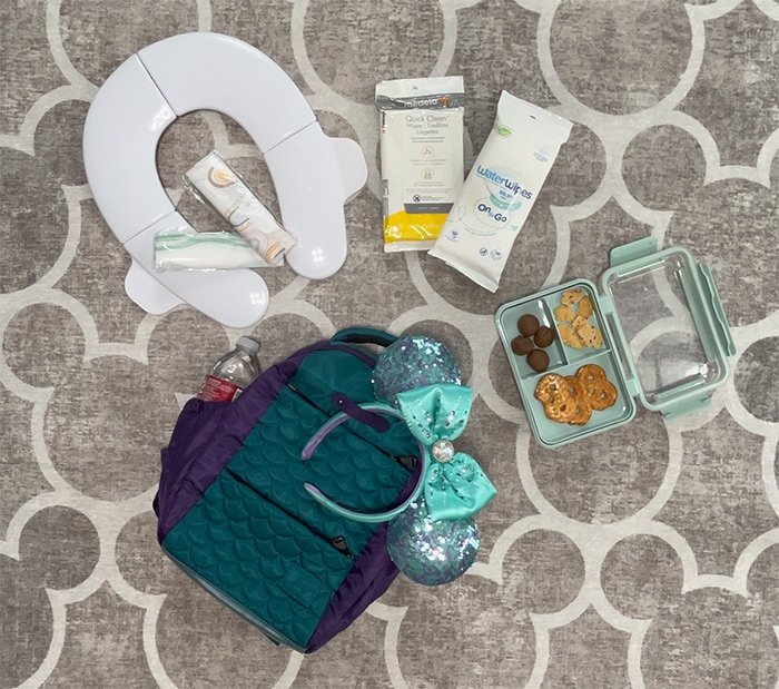my top items in my Disney Park bag