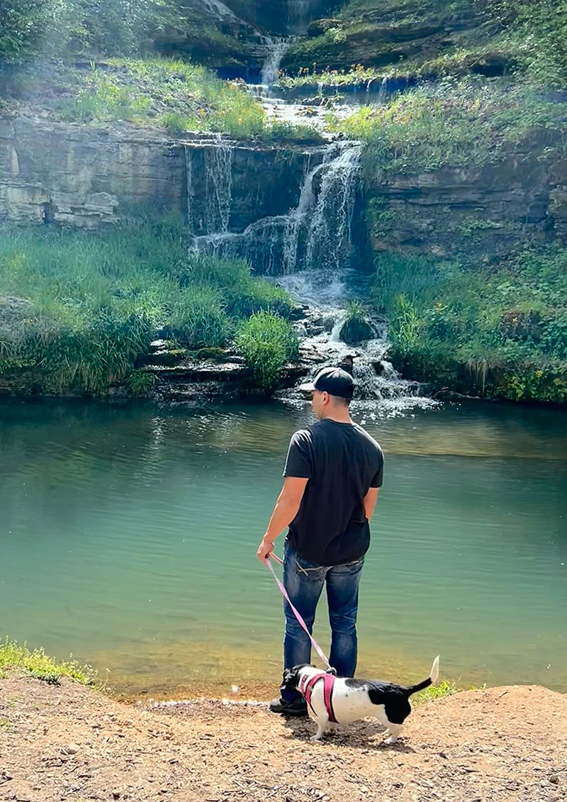 Waterfall at Dogwood Canyon. Dog Friendly