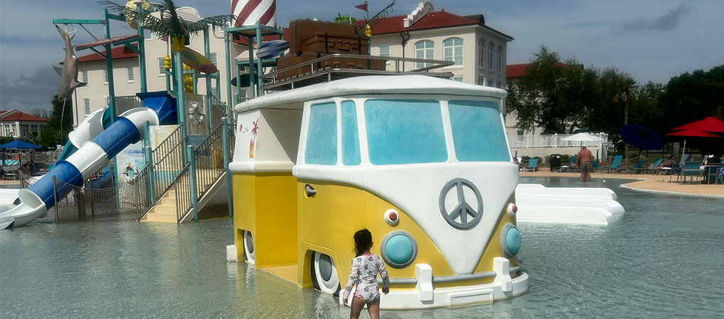Child in water at Oasis Water Resort